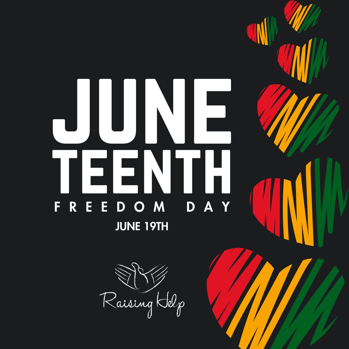 RaisingHelp's tweet photo. Today, we honor #Juneteenth, a powerful reminder of freedom, resilience, and progress. We recognize the importance of uplifting voices, strengthening communities, and supporting organizations that drive meaningful change. Happy #FreedomDay https://t.co/C7iEseseBi