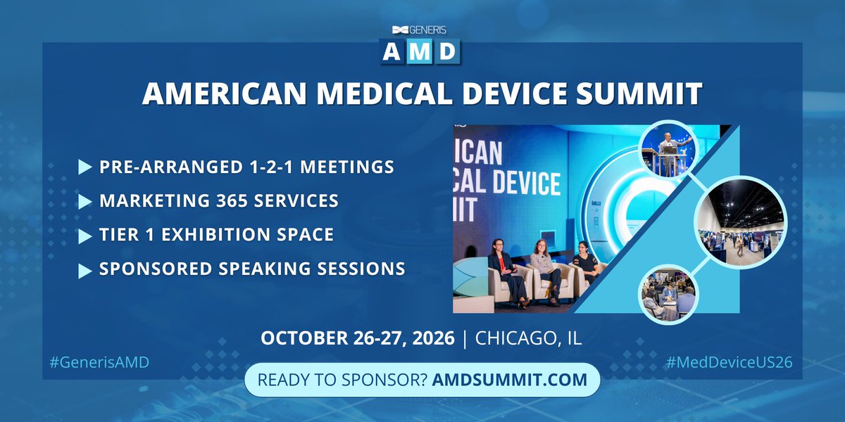 GenerisGP's tweet photo. Looking to connect with #MedTech leaders from Medtronic, Baxter, Johnson &amp; Johnson, GE Healthcare, + more?

Explore sponsorship opportunities at the American Medical Device Summit!

👉 https://t.co/XFB865joip

#GenerisAMD #MedDeviceUS26 https://t.co/3jaHPhRaFs