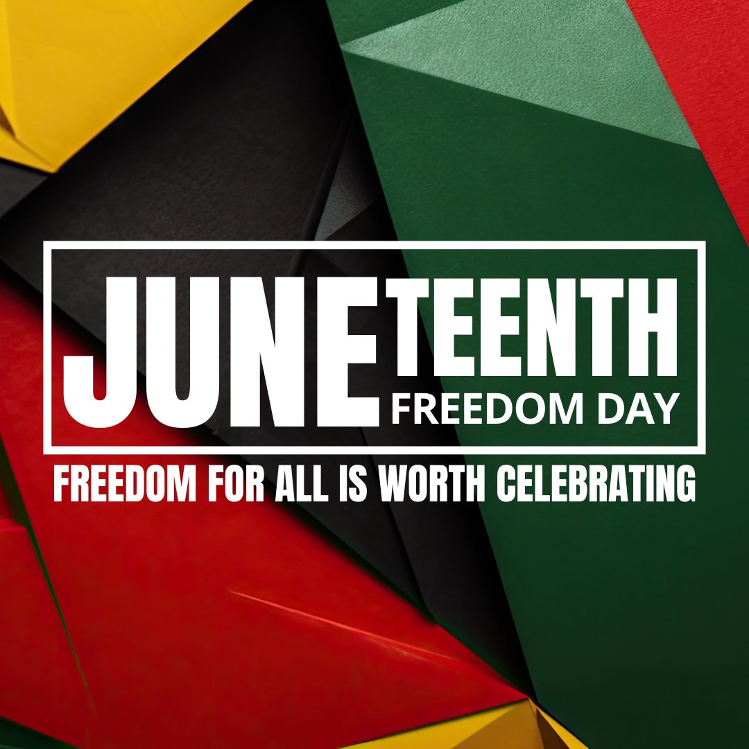SWHManagement's tweet photo. Today is a celebration of freedom! This Juneteenth, we recognize how far we've come and remain committed to the work still ahead. 💚💛❤️

#freedomday https://t.co/22oRiFRzbY