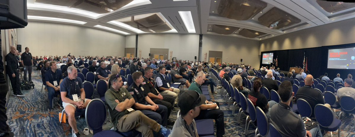 mcfrsPIO's tweet photo. What was once PGFD (l-r)  @PIOPete Piringer, Mike Hilderbrand, Greg Noll &amp; @PIOMarkBrady come together at HazMat Conference in Baltimore… “the band is back together, briefly anyway” https://t.co/Xo1OKGudVn