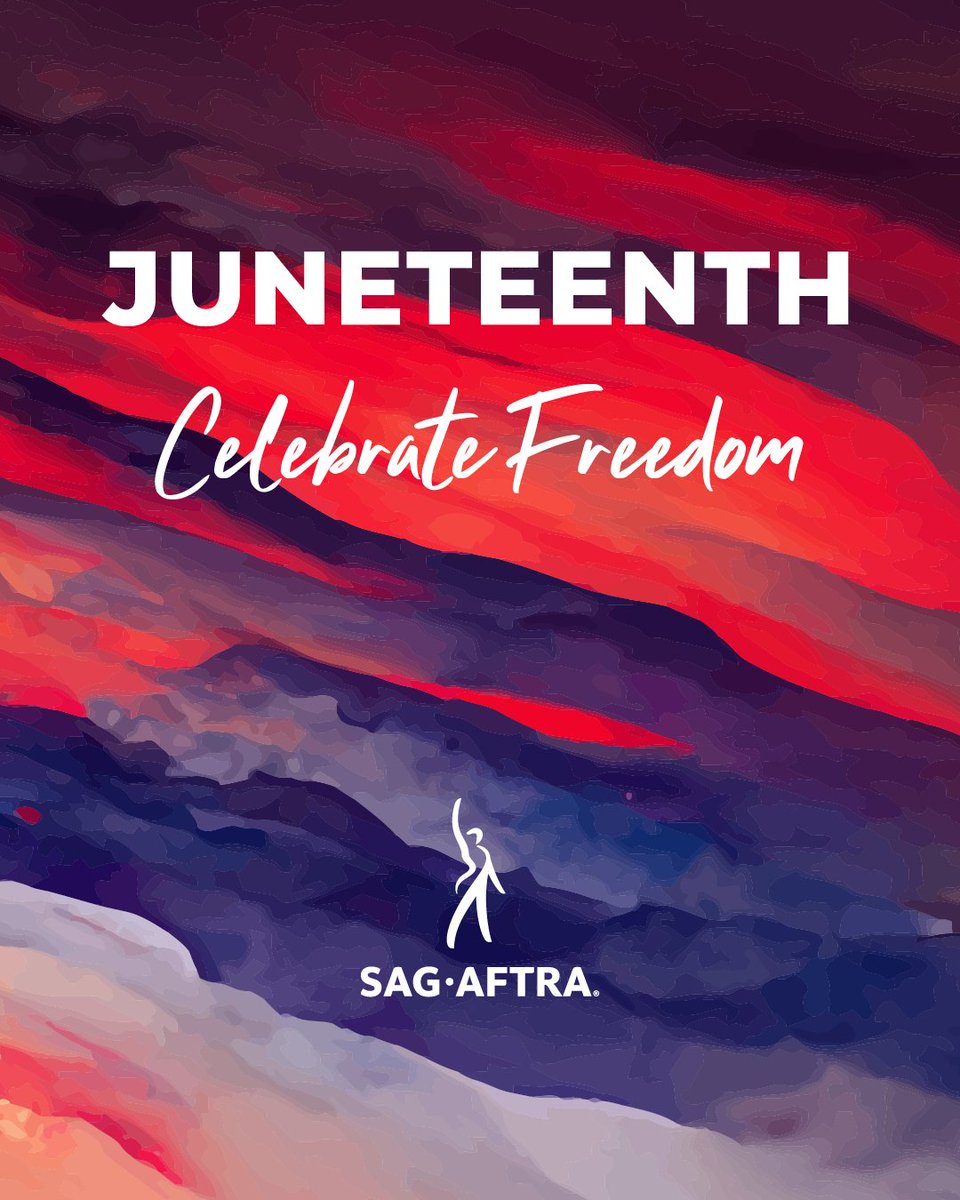 sagaftra's tweet photo. Today we commemorate #Juneteenth, honoring the resilience, contributions and achievements of Black Americans while reflecting on the ongoing pursuit of opportunity and equity for all. #FreedomDay https://t.co/0kSN5FEByQ