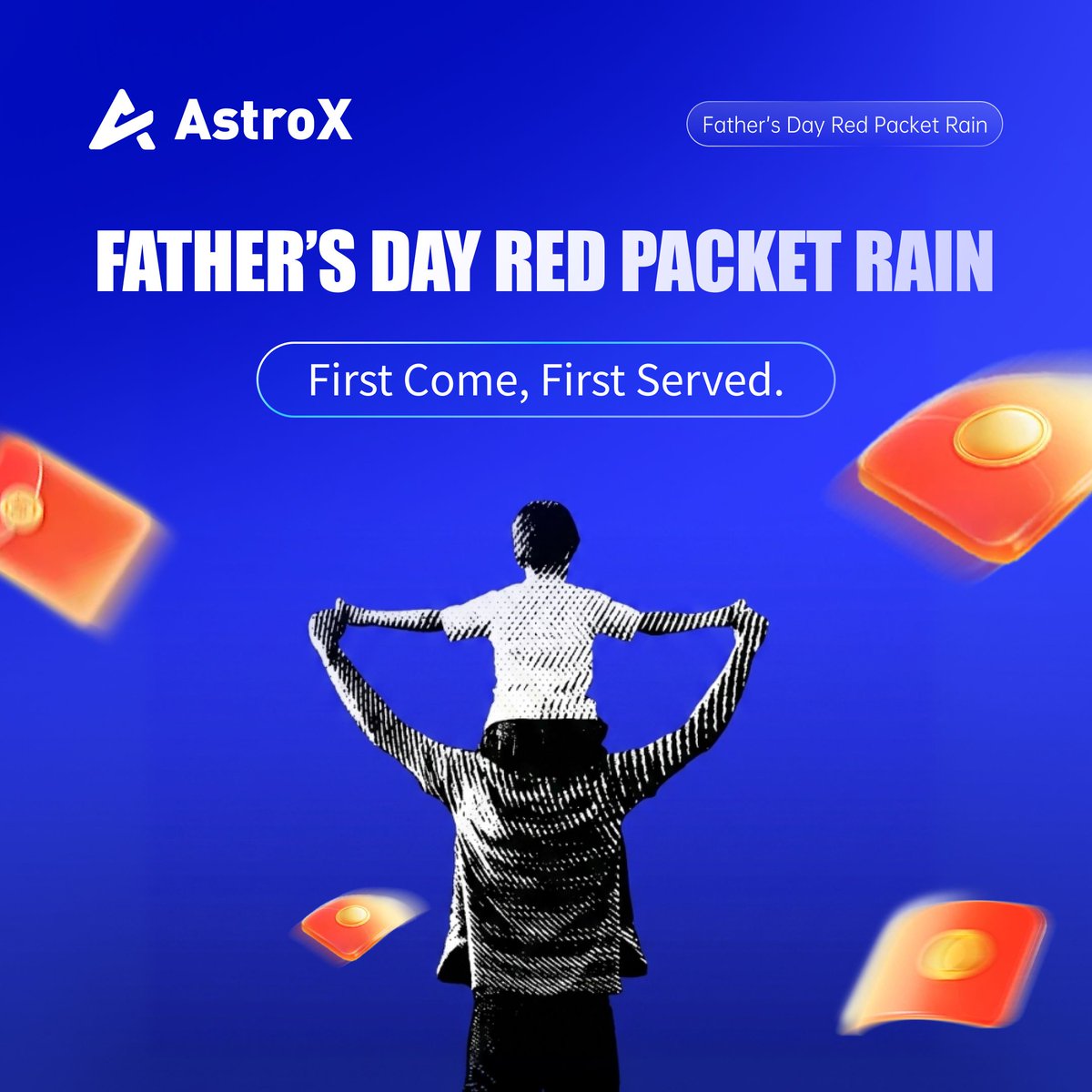 AstroX_Global's tweet photo. Father's Day Red Envelope is coming 🧧
On June 20-21, we will drop up to 8,000 $USDT trading fund envelopes on X and Telegram. Download AstroX App and scan to claim your luck. The luckiest user in each drop will collect the extra X Coins.

⚡ Follow, repost, and tag your friends. Get ready to catch your lucky red envelopes

🕙 X: 10AM & 3PM UTC+8
🕙 Telegram: 12PM & 8PM UTC+8

First come, first served. Keep your app ready. 👀