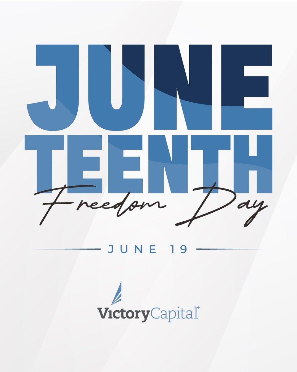 VCMtweets's tweet photo. In recognition and celebration of Juneteenth, Victory Capital's offices will be closed Friday, June 19. https://t.co/Nk6Gvfa0oc