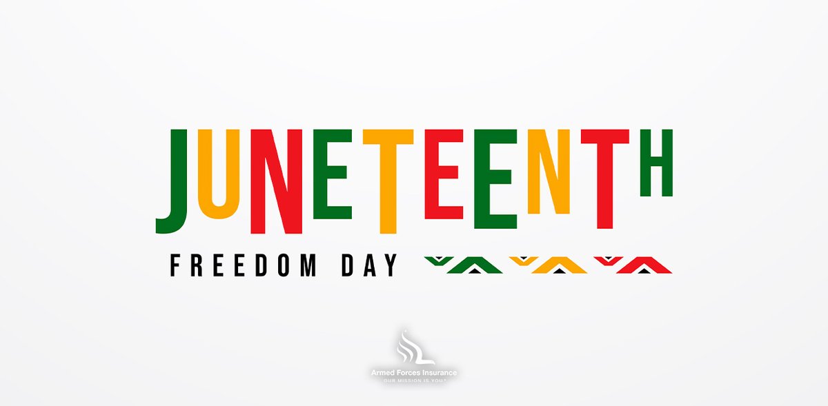 ArmedForcesIns's tweet photo. On June 19, 1865 Union Maj. Gen. Gordon Granger read federal orders in Texas, that all previously enslaved people were free, which occurred two and a half years after the Emancipation Proclamation. At AFI, we’re proud to recognize and celebrate this historic day as Juneteenth. https://t.co/KHHGHADI1I