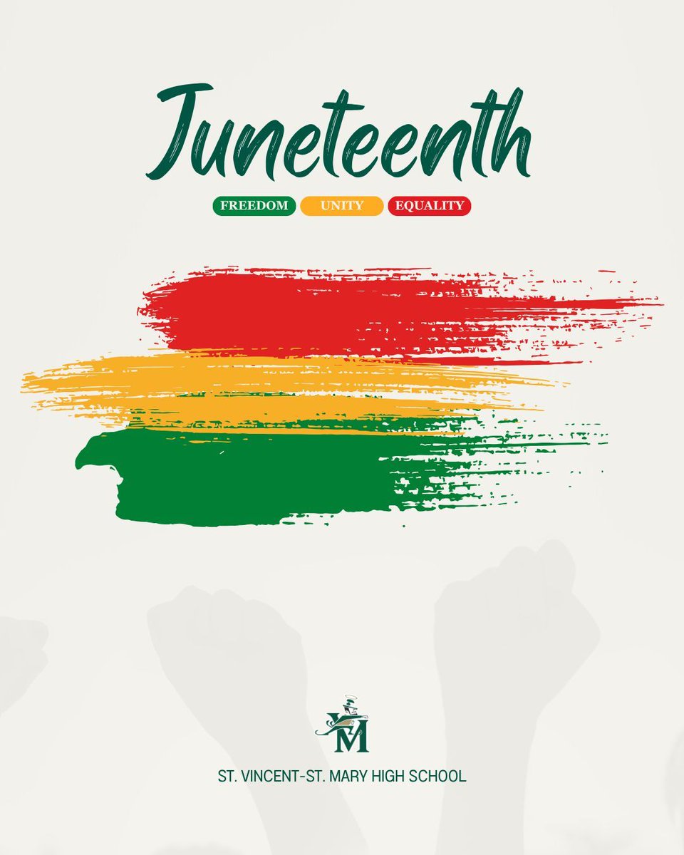 stvmirish's tweet photo. #STVM honors #Juneteenth today.
A day of reflection, remembrance, and celebration rooted in the pursuit of freedom, justice, and equality for all. Rooted in faith and service, STVM remains committed to a community where every person is seen and valued. ☘️
#IrishPride #STVMFamily https://t.co/6FWs4dH91W