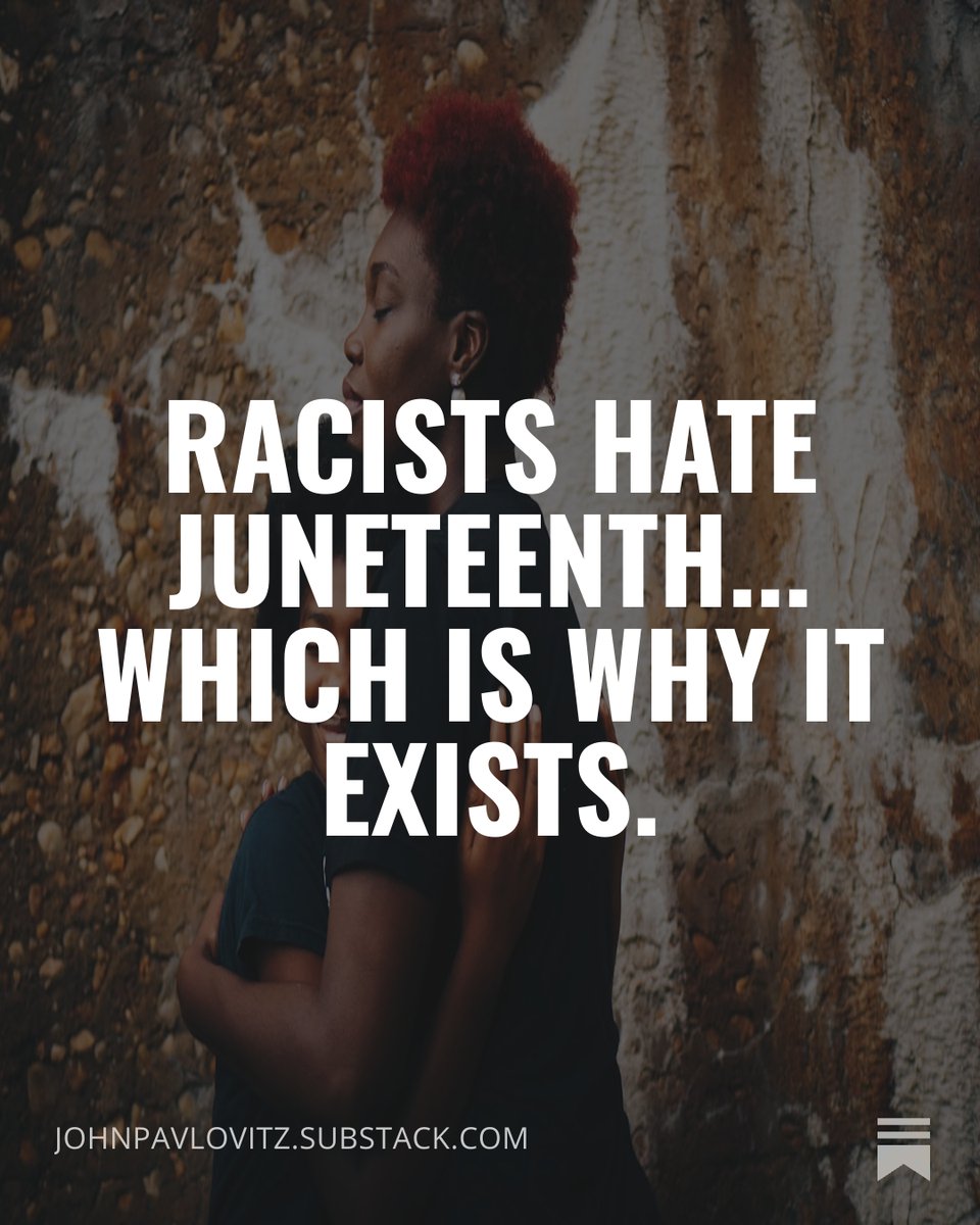johnpavlovitz's tweet photo. 161 years after the events of Juneteenth, in cul-de-sacs, on city streets, and in the halls of Congress, racists are still working tirelessly to silence people of color in the name of saving America, and the rest of us cannot give them an unimpeded path, especially those of us who share their pigmentation.

We need to continue marching into the fortified strongholds of racism and to the last holdouts against justice; in our homes and neighborhoods and schools and churches, and then to the polls. 

We need to declare unequivocally that all people are not yet free and deserve to be free. 

We need to forcefully confront the perverted theology, poisonous politics, irrational fear, and unacknowledged privilege that maintain this sickening status quo.

Until this happens, the cancer of racism will remain, and slavery will not be only in our regrettable past, but in our grievous present and our uncertain future.

Every human being here deserves to find joy and to be truly free in their shoes and their skin and their heads, and until we see that day, the work of good people remains unfinished.

May we be a nation where racists and bigots finally realize they have lost the war for good.

https://t.co/gAuGxL3Xha