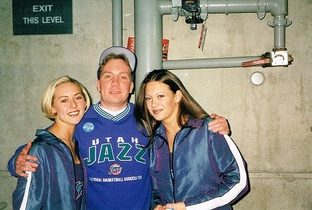 LivinSports's tweet photo. On #ThrowbackThursday Russ Gangler, Lisa and their friend Elizabeth at the Delta Center in Salt Lake City, Utah. The Photo is from 2001. #DeltaCenter @tonytwobets @debraTh90727408 @utahjazz @LaroSos1 @JazzNationNews https://t.co/ah18mL1B6f