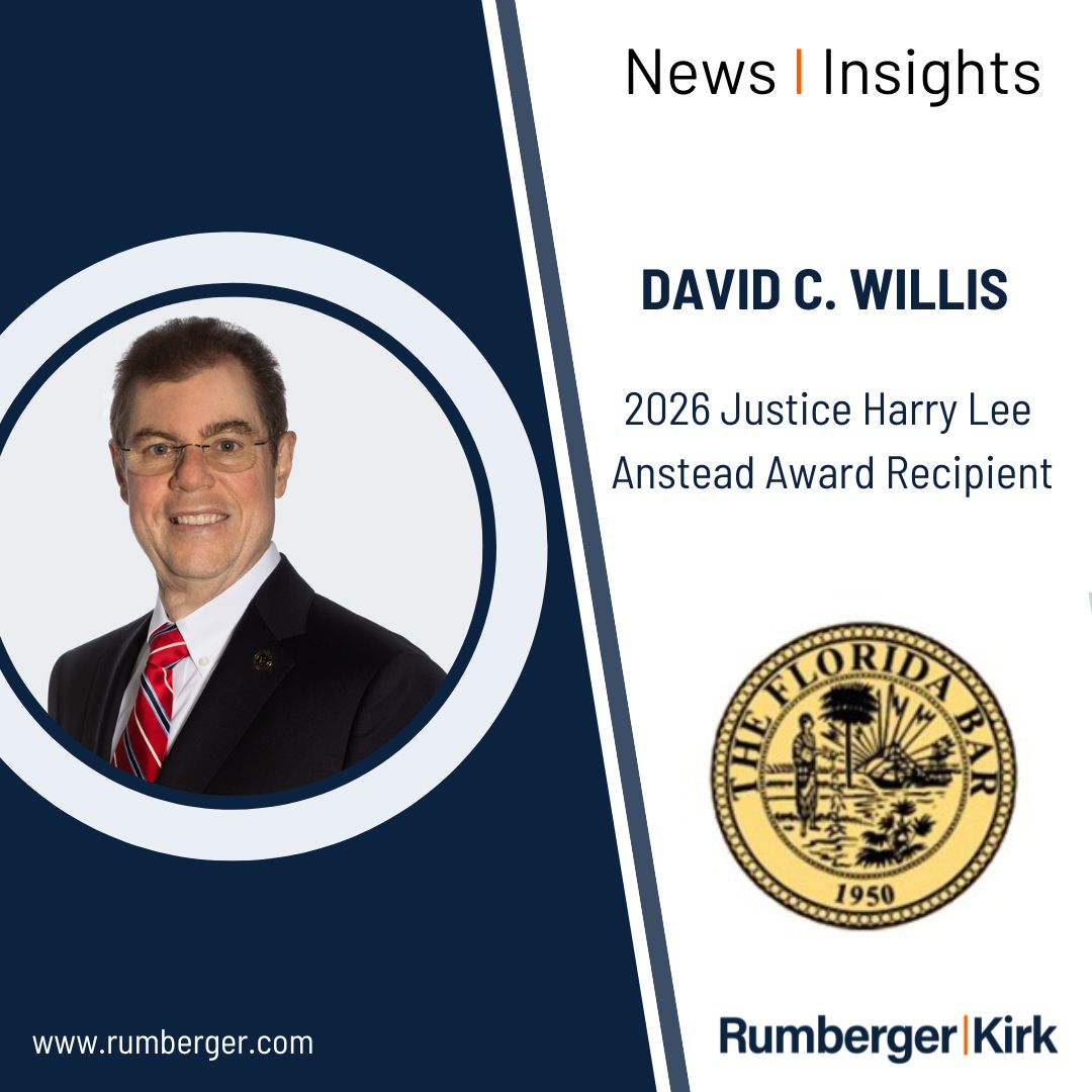 rumbergerkirk's tweet photo. @Rumbergerkirk partner David Willis received @theflabar's Harry Lee Anstead Award, recognizing exceptional professionalism, ethics and commitment to the legal profession. 

Read more: https://t.co/mC3qN6XD1C

#RumbergerKirk #Professionalism #BoardCertification https://t.co/6vi81npVgL