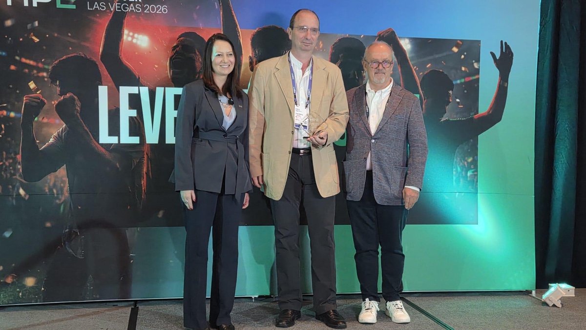 infoGMV's tweet photo. Proud once again… and that makes four! 🏆

GMV has been named @HPE Service Provider of the Year 2026.

Thank you, HPE, for your trust, and congratulations to the entire GMV team for making this possible.

#ServiceProviderOfTheYear #Innovation https://t.co/TcoMIFV3Yu