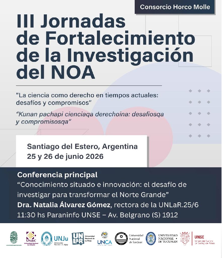 SCAIT_UNT's tweet photo. III JORNADAS DE FORTALECIMIENTO DE LA INVESTIGACIÓN DEL NOA 

#SCAIT #UNT #ODS4 #ODS9 #ODS17 https://t.co/VUSx2E9AHG