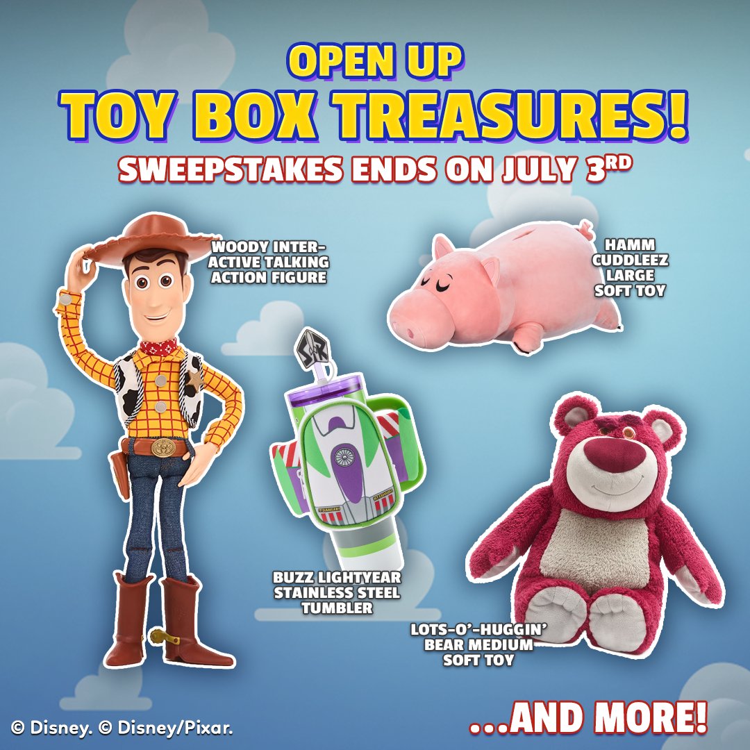 DisneyMKingdoms's tweet photo. 🧸 Toy Box Treasures are waiting for you! Enter now for your chance to win exciting in-game OR Disney merchandise prizes: https://t.co/adXB4r1VQG

SHORT RULES:

1. Play Disney Magic Kingdoms
2. Earn extra entries by completing additional entries on the Sweepstakes landing page https://t.co/CpErq4PU8h