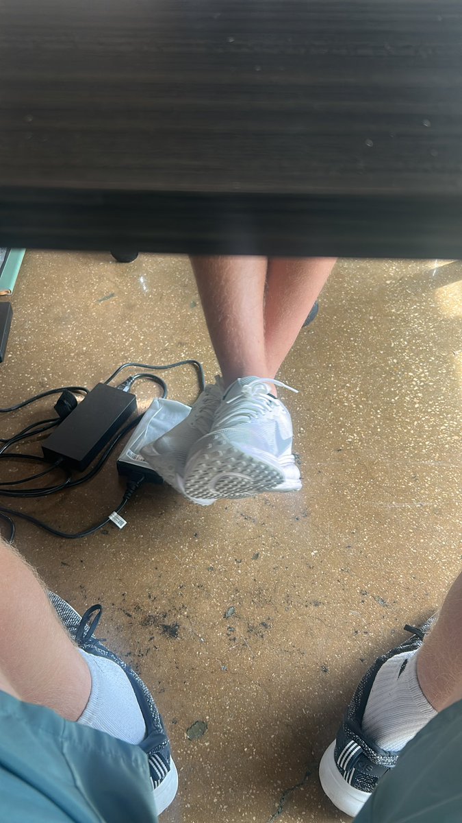 GummoAndrew's tweet photo. About to call HR if bodhi doesn’t stop playing footsies with me https://t.co/tCHuOeKEMc