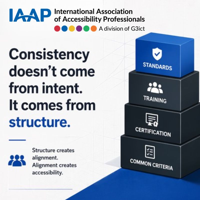 IAAPOrg's tweet photo. Creating accessible experiences at scale takes shared standards, a common understanding, ongoing learning, and a commitment to continuous improvement.

How has education or certification helped shape your accessibility journey?

#UnitedInAccessibility https://t.co/lZcv5MK3Xt