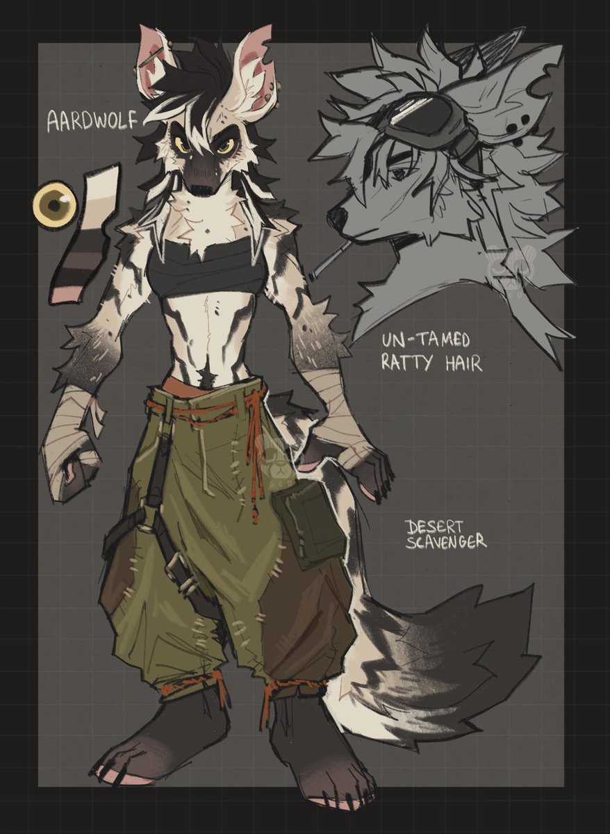 g0blinpanda's tweet photo. Aardwolf sketch design 
Looking for 💲1️⃣3️⃣5️⃣ for her ! https://t.co/g7FQqysmat