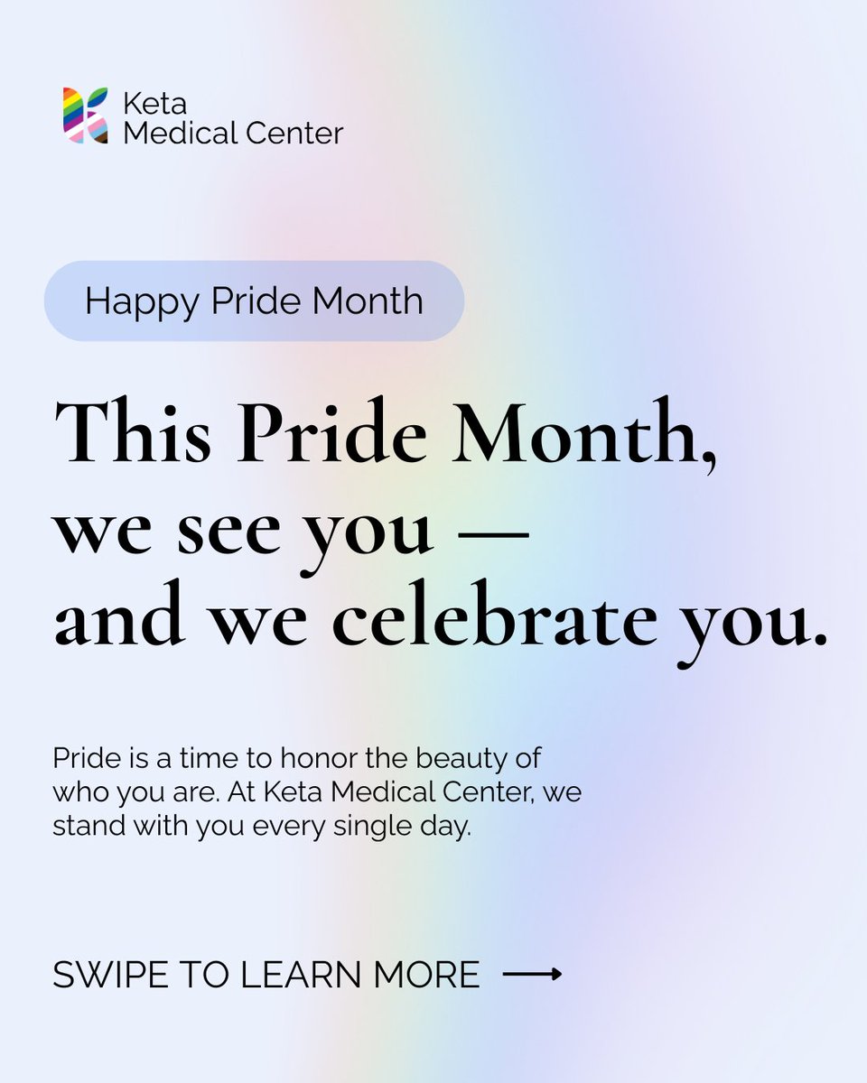Ketamedical's tweet photo. Pride is a time to honor the beauty of who you are. At Keta Medical Center, we stand with you every single day. Happy Pride!

#PrideMonth #LGBTQ #MentalHealth https://t.co/DGQMWki2e1