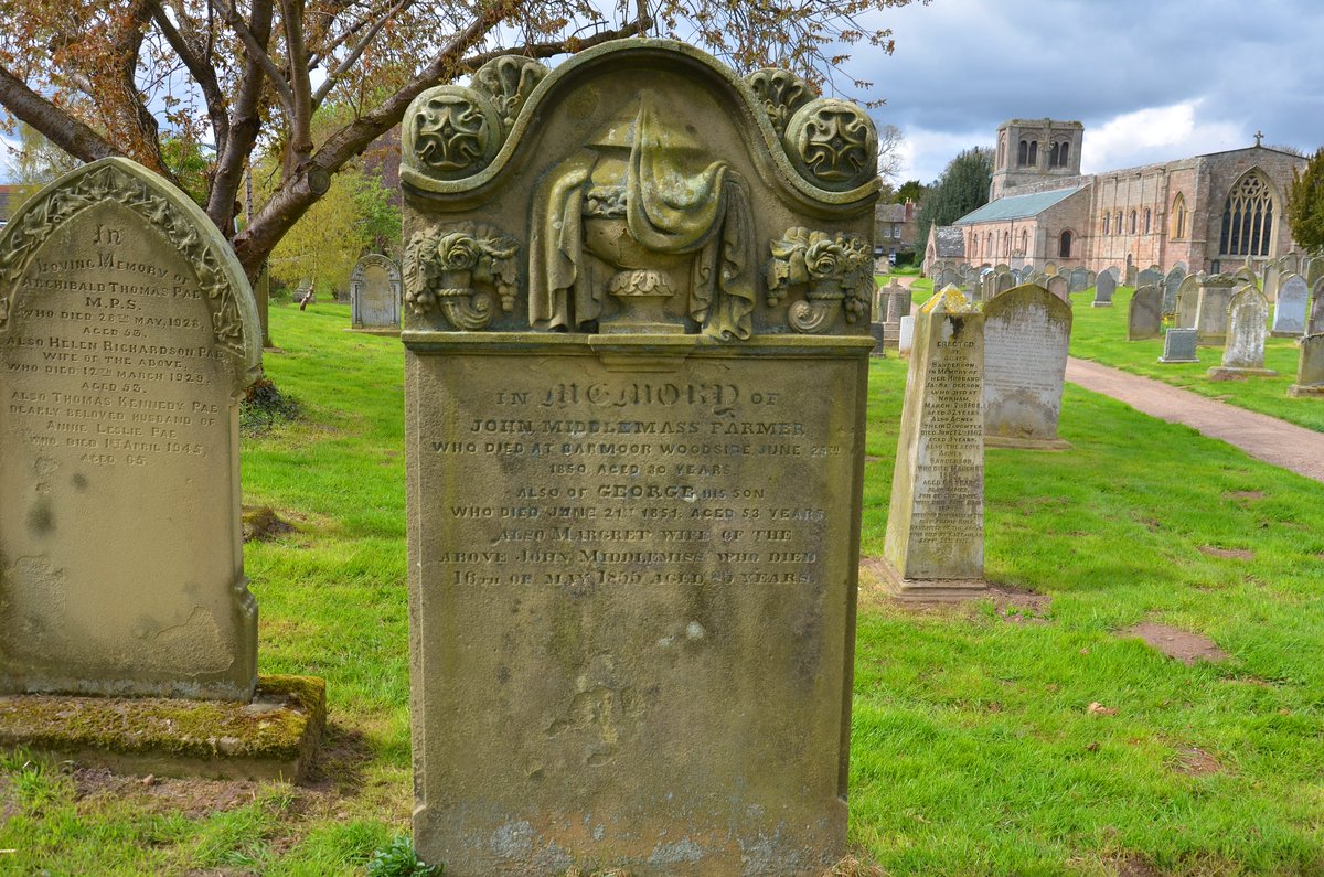 TyneSnapper's tweet photo. #Norham #Northumberland Middlemass Family grave in St Cuthbert's Churchyard Norham Northumberland photographed 29th April 2018.

John Middlemass was a farmer and died at Barmoor Woodside. https://t.co/DkM299oAyW