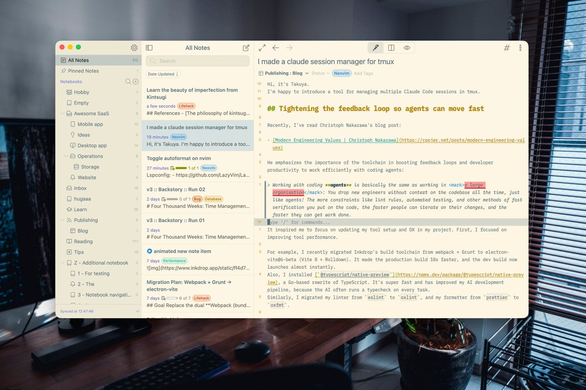 inkdrop_app's tweet photo. Inkdrop v6.0.0-canary.17 is out 🤩 It now supports Next Edit Suggestions with AI and Solarized Light/Dark themes ✨
Try it 👉 https://t.co/uAQP5z64Uc https://t.co/cO9hSm7Xef