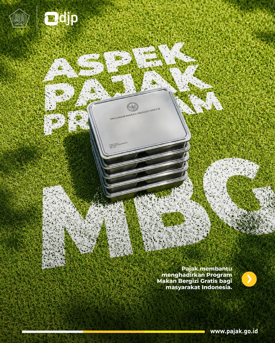 DitjenPajakRI's tweet photo. Kawan Pajak, tahukah kamu kalau Program Makan Bergizi Gratis (MBG) juga berkontribusi terhadap penerimaan pajak?

Agar pelaksanaannya berjalan lancar, transparan, dan akuntabel, setiap pihak yang menjalankan kegiatan usaha dalam ekosistem MBG—mulai dari yayasan penyelenggara, penyedia bahan pangan, hingga tenaga kerja—tentu memiliki kewajiban perpajakan yang harus dipenuhi. 

Yuks baca informasi selengkapnya pada infografis berikut ini!