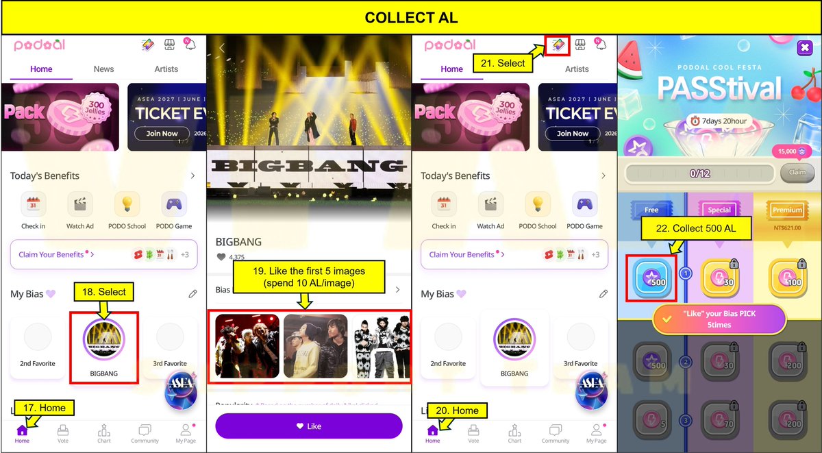 VFAMTEAM's tweet photo. 📢 VOTE FOR BIGBANG ON PODOAL APP – DEBUT VOTE (AUGUST) 📢

⏰Time: End at 16:59 PM KST on June 25, 2026

🎁Reward:
🥇Subway Ads (15 days)
🥈Debut Cafe Event (3 days)

Please refer to the image below for detailed instructions.

Note: If you don't have a referral code for step 3, you may use ours: ZAQ22L to receive 6,000 AL.

Thank you for your participation💛