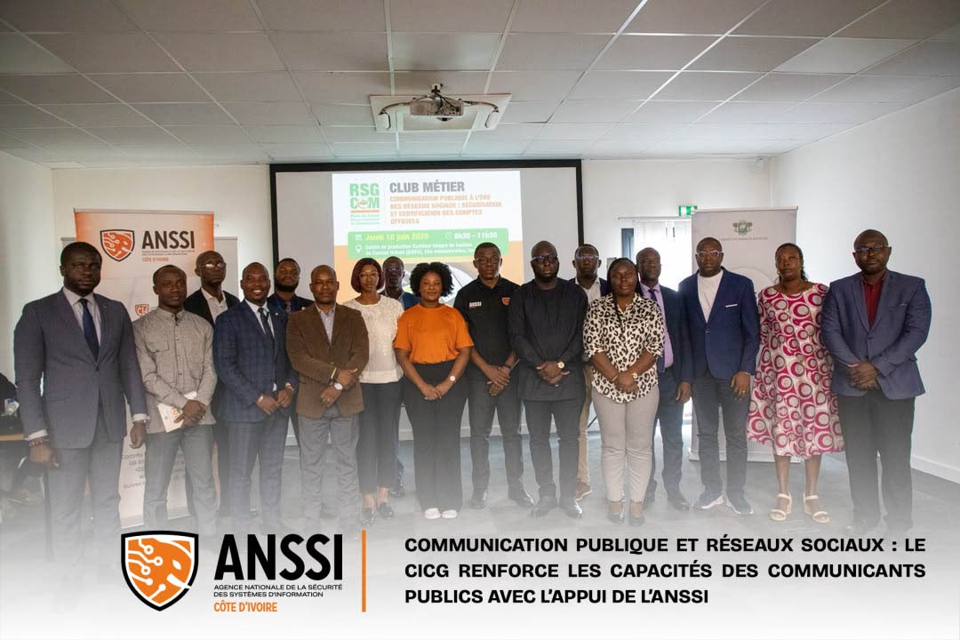 ANSSI_CI's tweet photo. 𝗖𝗼𝗺𝗺𝘂𝗻𝗶𝗰𝗮𝘁𝗶𝗼𝗻 𝗽𝘂𝗯𝗹𝗶𝗾𝘂𝗲 𝗲𝘁 𝗿𝗲́𝘀𝗲𝗮𝘂𝘅 𝘀𝗼𝗰𝗶𝗮𝘂𝘅 : 𝗹𝗲 𝗖𝗜𝗖𝗚 𝗿𝗲𝗻𝗳𝗼𝗿𝗰𝗲 𝗹𝗲𝘀 𝗰𝗮𝗽𝗮𝗰𝗶𝘁𝗲́𝘀 𝗱𝗲𝘀 𝗰𝗼𝗺𝗺𝘂𝗻𝗶𝗰𝗮𝗻𝘁𝘀 𝗽𝘂𝗯𝗹𝗶𝗰𝘀 𝗮𝘃𝗲𝗰 𝗹’𝗮𝗽𝗽𝘂𝗶 𝗱𝗲 𝗹’𝗔𝗡𝗦𝗦𝗜.

https://t.co/JNbLfbK4Io

#ANSSICI 
#CICG https://t.co/BQua21Ar0M