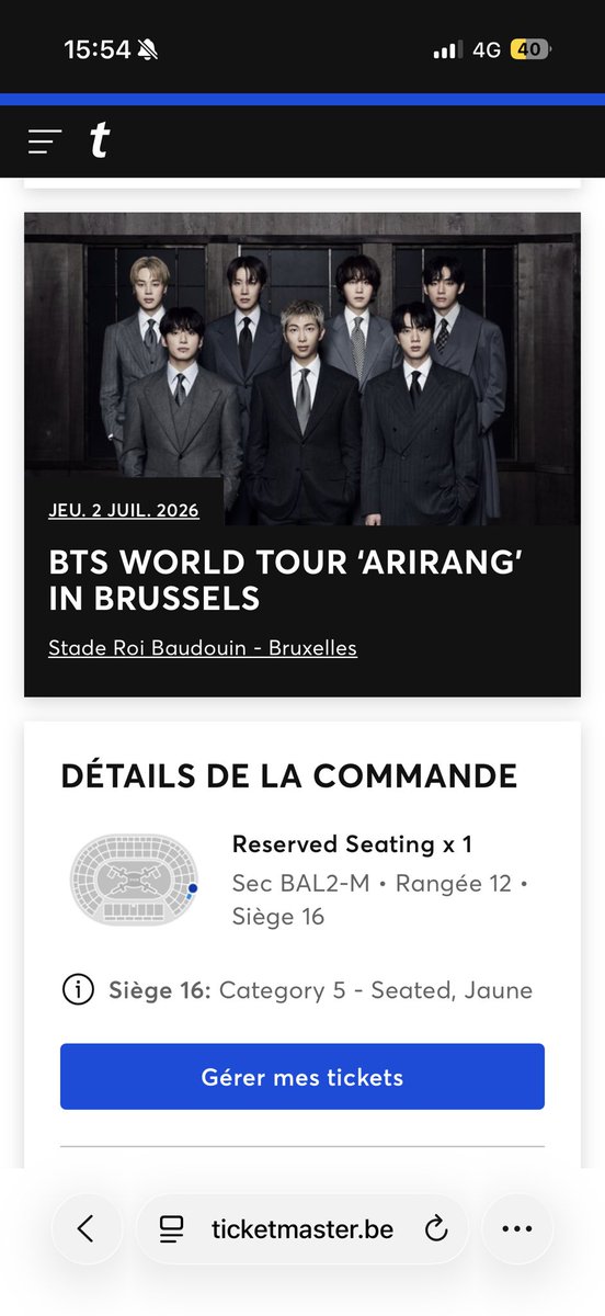 fannyackerman2's tweet photo. merci merci ticketmaster belgique j’ai réussi à choper ma place 🤭 https://t.co/pIVAenA20b