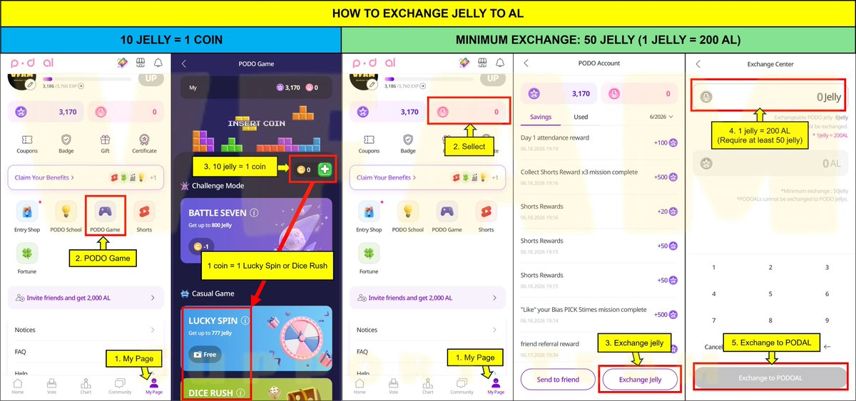 VFAMTEAM's tweet photo. How to exchange jelly to AL https://t.co/BxeRpgchz6
