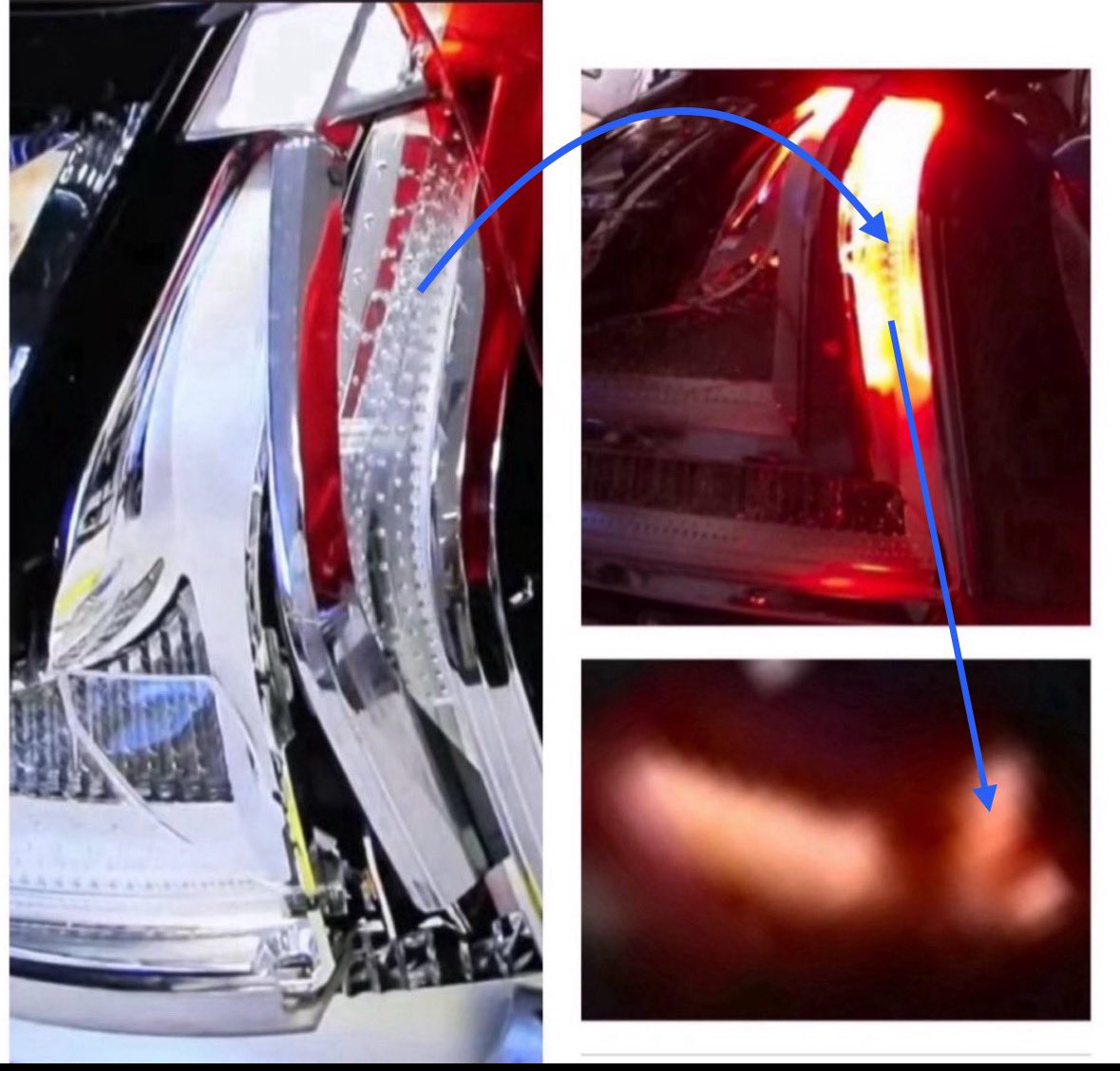 Gaeuxtiger66's tweet photo. @alyse1209 @zonaeagle The tow truck driver didn’t have the lights on, therefore any portion of diffuser that was in tact would not be illuminated.  The lights have to be on for the diffusers to work.  

It’s the same as we see in the state crime lab, they didn’t hook it up, but this guy did https://t.co/uha18jC5J4