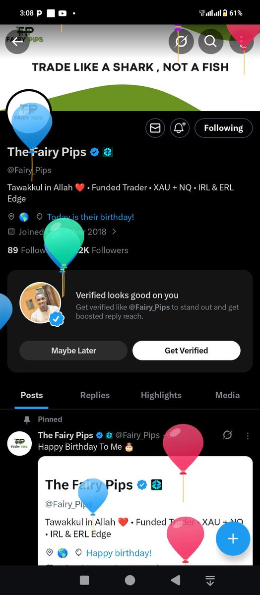 chisomochei's tweet photo. @vampaayah @Fairy_Pips @FTMarketslive @Mr__BlazeFx @RZFTMARKETS @DOdanaogun @Hasnatul1001 Birthdays are a reminder of God's blessings. Happy birthday, Fairy...

Yeah. Done all the tasks 😊 https://t.co/EIeyRxBQyy