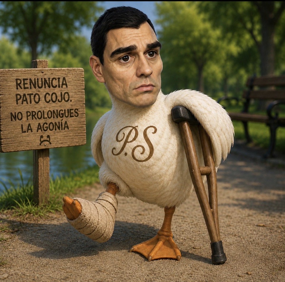 ElWilli1's tweet photo. @GPogui Ya le queda muy poco para renunciar a Moncloa el Pato Cojo de PS https://t.co/xdjCEUKnHZ