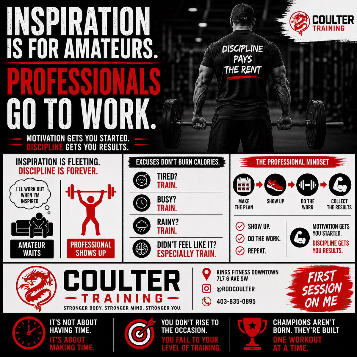 RodDJCoulter's tweet photo. 💪 Motivation comes and goes.

Discipline shows up anyway.

The people who achieve their goals aren’t always the most motivated—they’re the most consistent.

Train when you feel like it.
Train when you don’t.

Results are built through action, not inspiration. https://t.co/Rqma62q3zq