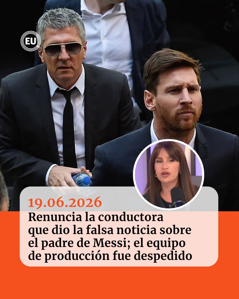 eluniversocom's tweet photo. Renuncia la #conductora que dio la falsa noticia sobre el padre de #Messi; el equipo de producción fue despedido https://t.co/PBioL20ZYL https://t.co/UHBpJh65bG