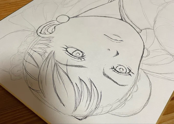 Gペンでペン入れ 