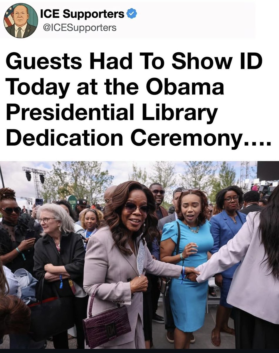 WellsJorda89710's tweet photo. ID Required at Obama Library Dedication… But Democrats Call SAVE Act ‘Racist’ for Requiring the Same Thing to Vote” #Obama #SAVEAct #VoterID #Hypocrisy #ElectionIntegrity https://t.co/dwIpHy228z