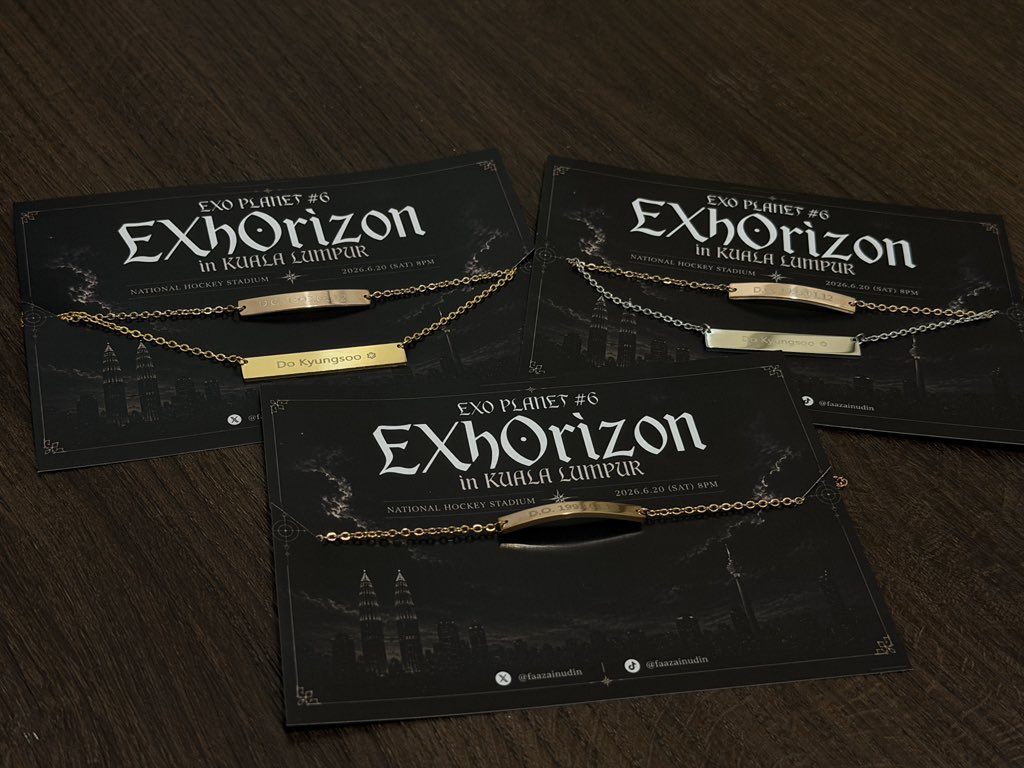 faazainudin's tweet photo. FREEBIES for EXO PLANET #6 in KL is here‼️ #EXhOrizonInKL 

Open for trade ➡️ necklace &amp; bracelet
Open for all ➡️ bracelet only

Its limited, so first come first serve 🥹
See you there tomorrow Merries!!

#EXOPLANET6 #EXhOrizoninMY #EXOinKL https://t.co/vZ4YXkhysq