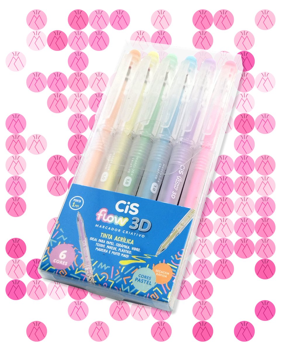 magmacor's tweet photo. Pastel por fora… criatividade sem limites por dentro ✨🎨 O Marcador Acrílico CiS Flow 3D chegou naquele equilíbrio perfeito entre cor suave e resultado que aparece de verdade. 💛💚💜 #Magmacor #CiS #Flow3D #PapelariaCriativa #MarcadorAcrilico
https://t.co/ZcxZOQEZjE https://t.co/njDO00Mx9x
