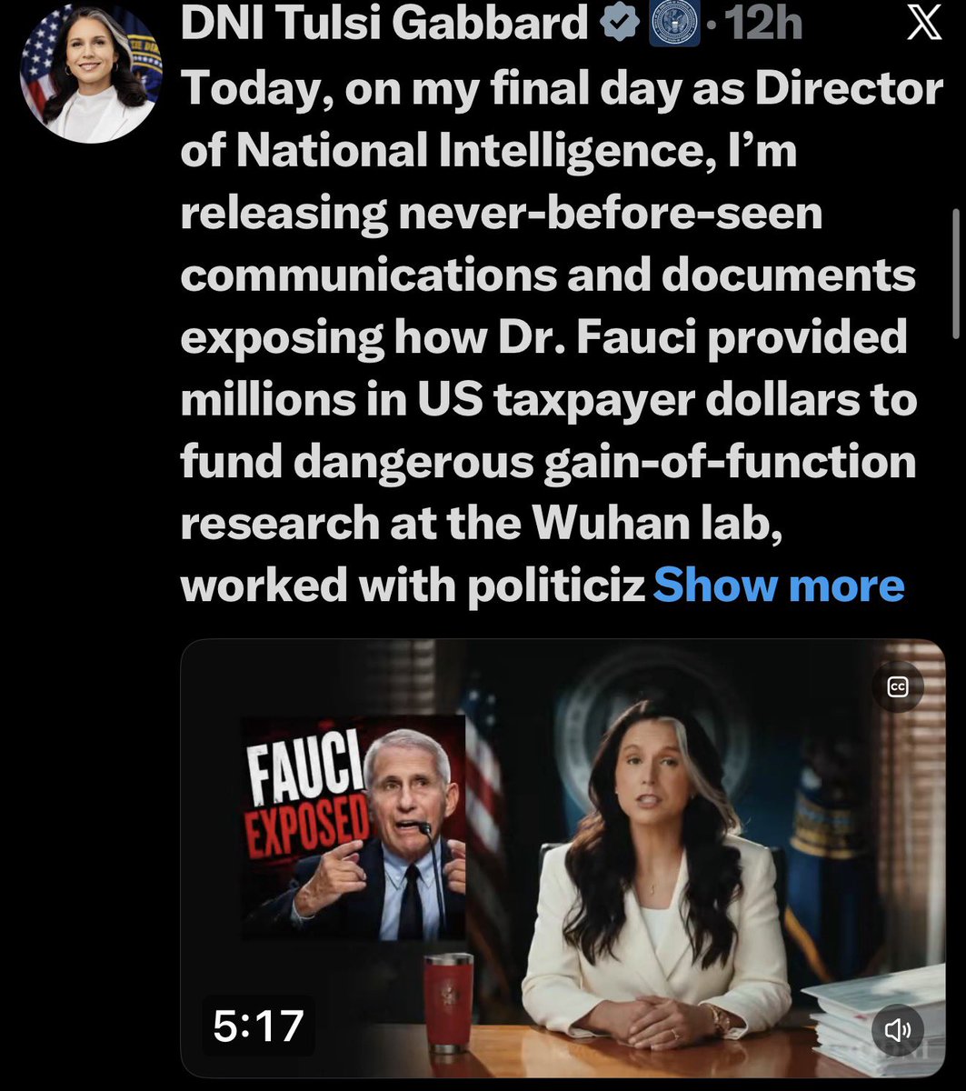 RealGeorgeWebb1's tweet photo. Tulsi Gabbard just confirmed everything I said to Donie O'Sullivan of CNN in Mar 2020 https://t.co/YBdtANyjJG
