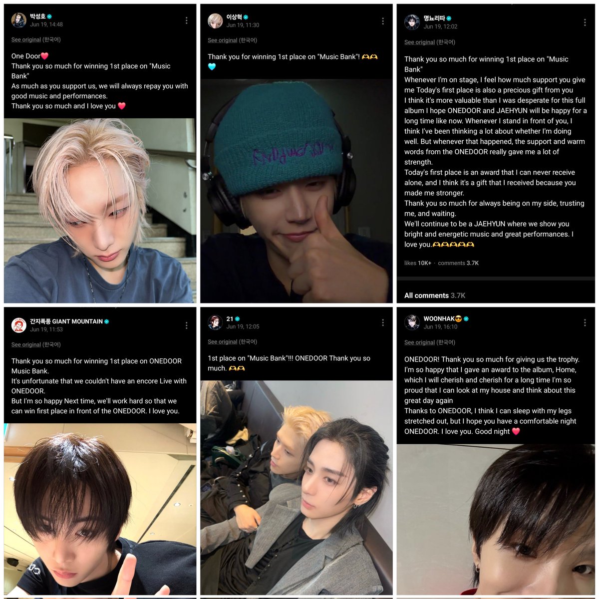 400withBND's tweet photo. Even though we had no encore, all 6 members posted and thanked us 😭😭😭😭 My heart .... https://t.co/IVeujGdf1h