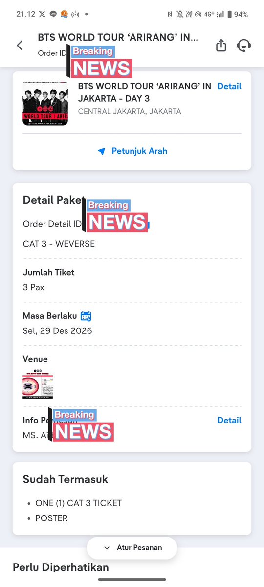 fahanife's tweet photo. Wts BTS Arirang Day 3
 
✨ Cat 3 - Weverse
✨ 2 tix
✨ Idr 2.800.000
✨ Siap vc, all sosmed, video real time

Bisa cod bekasi (kranji), atau besok di allobank cortis

T. Want to sell tiket https://t.co/F44yaSDcuX