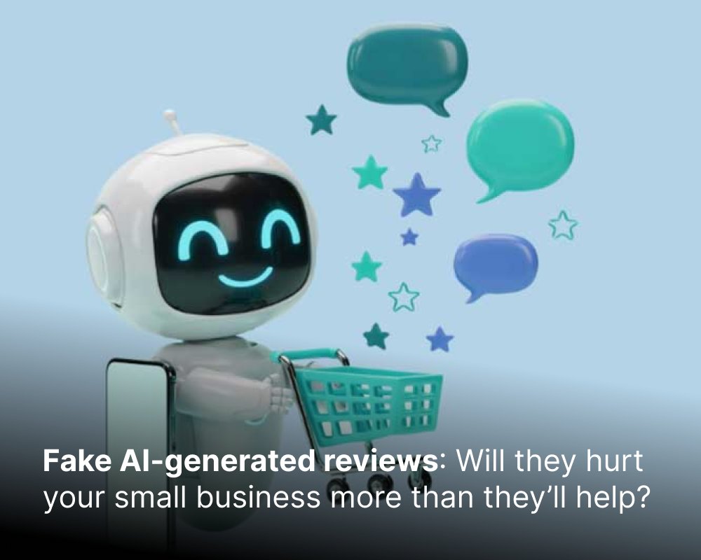 prospectgenius's tweet photo. Beware of fake reviews! ⚠️

They won't help your small business's website rank better, they won't fool real customers, and with a new rule the FTC introduced in 2024, they may even get you in to legal trouble! 😱

Read more on our blog: https://t.co/Ch5AmOKDq9 https://t.co/GK4pFKpVHm