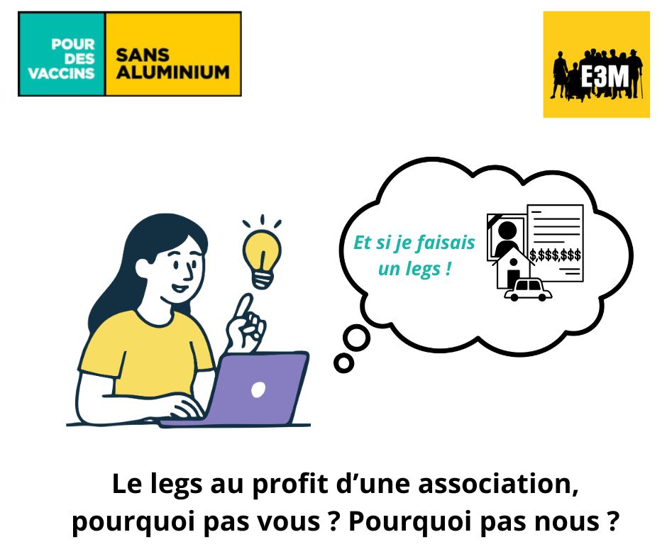 vaccinssansalu's tweet photo. Le saviez-vous ? E3M est habilitée à recevoir les legs afin de poursuivre ses missions. Une personne peut léguer à une association :
– l’ensemble de son patrimoine (legs universel) ;
– une fraction de son patrimoine (la moitié, un quart…) ;
– un bien déterminé : une somme d’argent, des titres, des bijoux, des œuvres d’art, des immeubles.
Cette solution offre certains avantages fiscaux. Plus d'infos dans le lien en post 2/2. Des questions pour un legs à E3M ? Contactez nous en MP #legs #heritage #vaccinssanslu