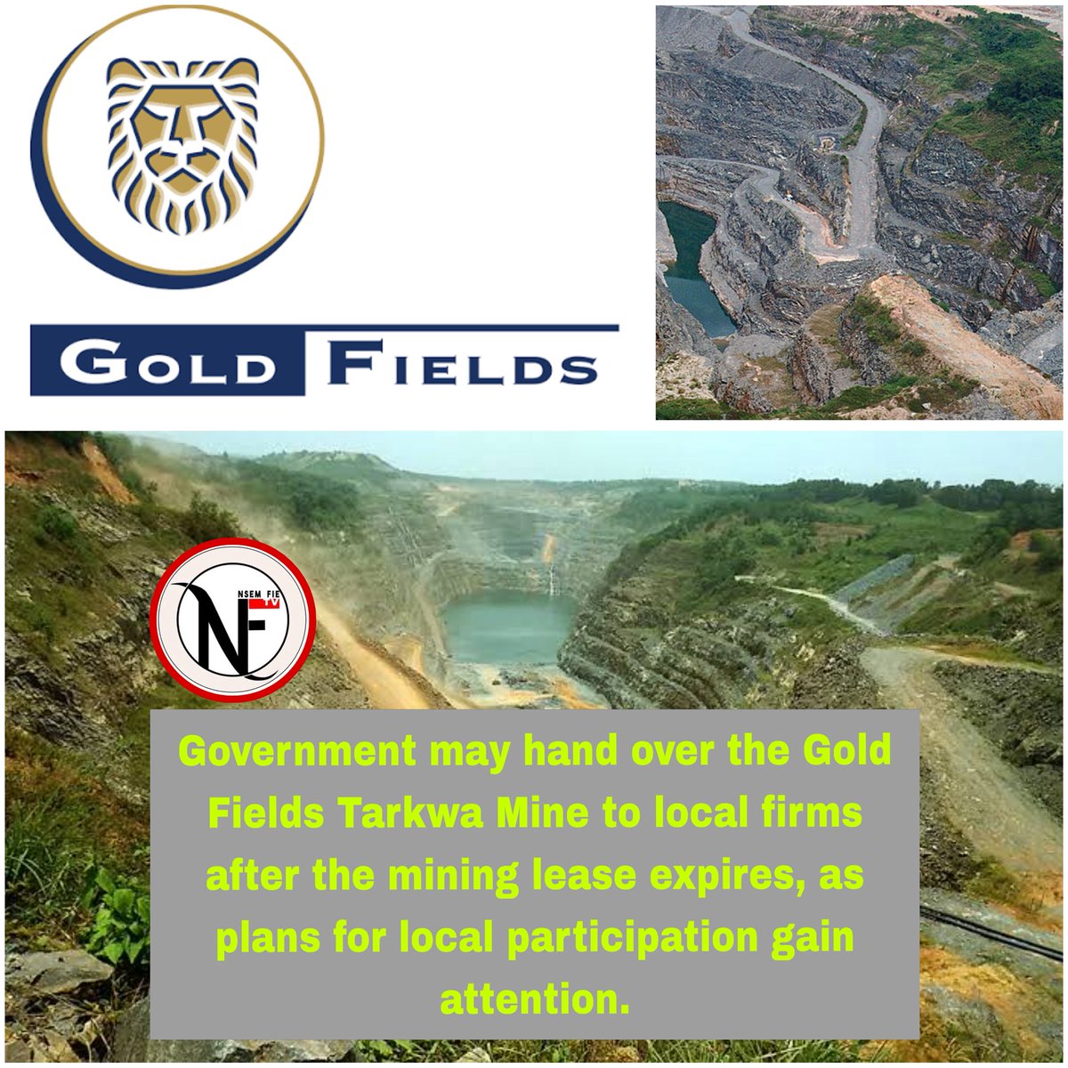 nsemfietv's tweet photo. The move could boost local participation and create more opportunities for Ghanaian businesses in the mining sector.

🚨 Government may hand over the Gold Fields Tarkwa Mine to local firms after the mining lease expires.

#GoldFields #TarkwaMine #NsemFieTv #GhanaBusiness #ösym https://t.co/4RRWu4kfef