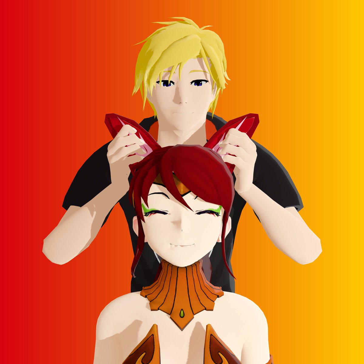 Blast5240's tweet photo. Jaune massages Fox Pyrrha's Ears

#Creator5240 #rwby #rwbyfanart #arkos #jaunearc #pyrrhanikos #foxpyrrha #blender https://t.co/Ga8ToComlG