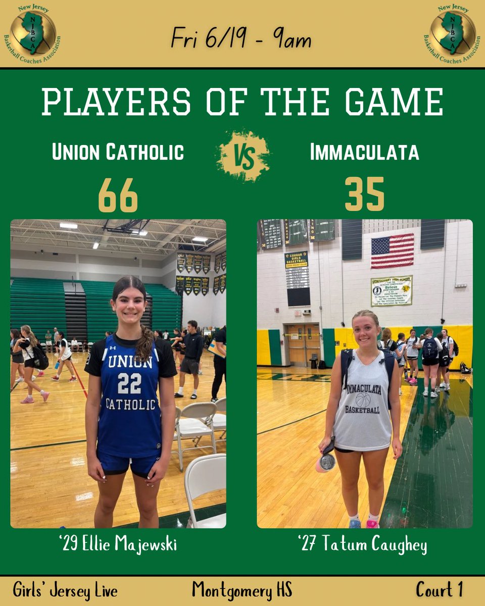 NJBCA_Official's tweet photo. Day 2 at Girls’ Jersey Live at Montgomery! 9am Players of the Game! #NJBCA @UCLadyVikings @CoachCorisdeo @pdsgbb https://t.co/R6rfMbZzRx