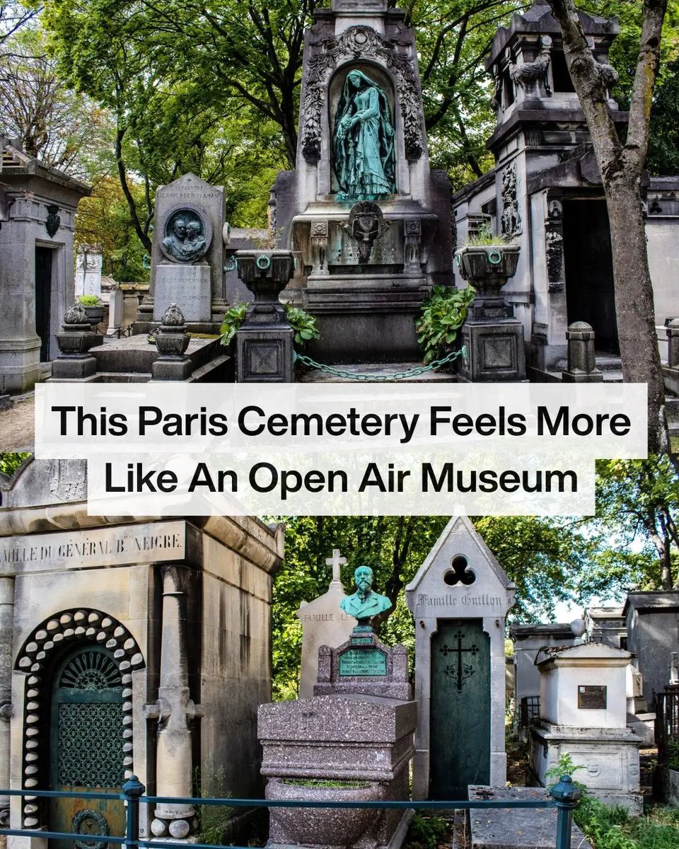 francesafetytra's tweet photo. With nearly 3 million visitors each year, Père Lachaise Cemetery is one of Paris’s most surprising attractions. Covering more than 100 acres and home to around 69,000 tombs, it feels less like a cemetery and more like an open-air museum filled with history, art, and remarkable architecture.

Among those buried here are celebrated figures such as Frédéric Chopin  Oscar Wilde,Édith Piaf,Marcel Proust and Jim Morrison. Visitors continue to leave flowers, notes, and tributes at many of their graves, with Chopin’s tomb remaining one of the cemetery’s most visited sites.

Beyond the famous names, Père Lachaise is treasured for its peaceful atmosphere. Its winding paths reveal ivy-covered statues, stained-glass details, ornate mausoleums, and hidden corners that offer a glimpse into centuries of Parisian history. 

Many visitors arrive expecting a brief visit and end up spending hours exploring this unique and unforgettable side of Paris. ✨

📍 20th Arrondissement, Paris, France 🇫🇷

Would you visit Père Lachaise for the famous graves, the architecture, or simply to discover a different side of Paris? 🤔🏛️🌿