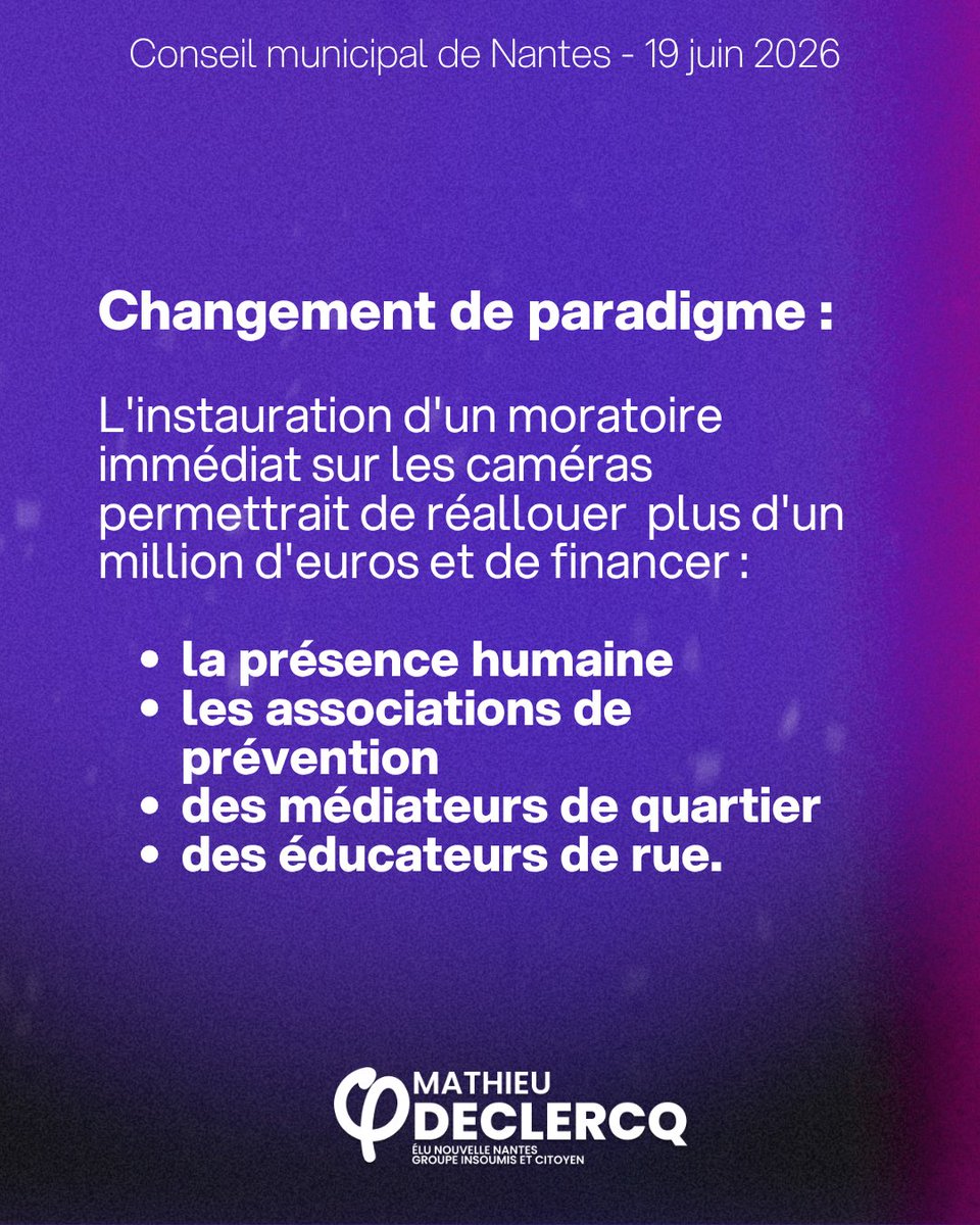 MathieuDNantes's tweet photo. Avec @NouvelleNantes nous proposons un moratoire sur les caméras de surveillance pour rediriger le budget vers les associations, l'embauche de médiateurs et d'éducateurs de rue.
#Nantes https://t.co/FLzfdFx1HP