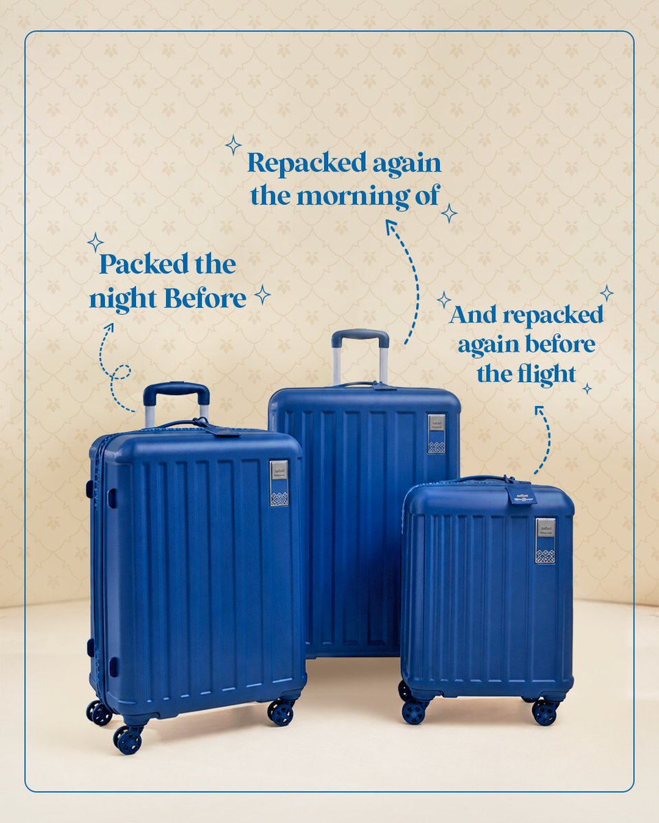 Manyavar_'s tweet photo. Opposites attract for a reason. 

One of you is Type A. And the other, is your type ;)

You may have different packing styles, but the Safari X Manyavar luggage is the one thing you agree on.

The Safari X Manyavar Wedding collection is built for wherever forever begins. 

#ShaadiKaSafar #Manyavar #Safari #WeddingEssentials #ShaadiReady