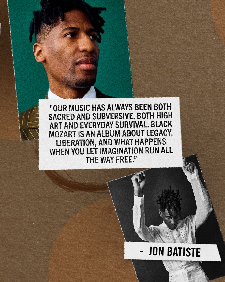 VerveRecords's tweet photo. "Gospel Andante" from @JonBatiste is out now. 
Pre-order his album 'Black Mozart': https://t.co/Ev4qy9XAGu https://t.co/NcBOprhpZ0