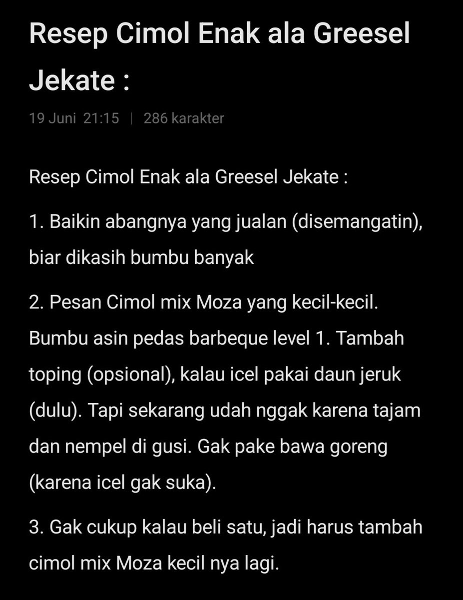 _amelindarahma's tweet photo. Makasih Icel buat Live IDN nya hari ini.. 

Siap sudah dicatat dengan baik untuk resep cimol enak nya (cmiiw). Kapan-kapan mau coba deh wkwk👍 Ehmm, itu pantunnya sambung gak sambung, di sambungin aja yak😭👊

Happy weekend juga cel, jaga kesehatan selalu🤍 @Greesel_JKT48 https://t.co/3VEDe970t0