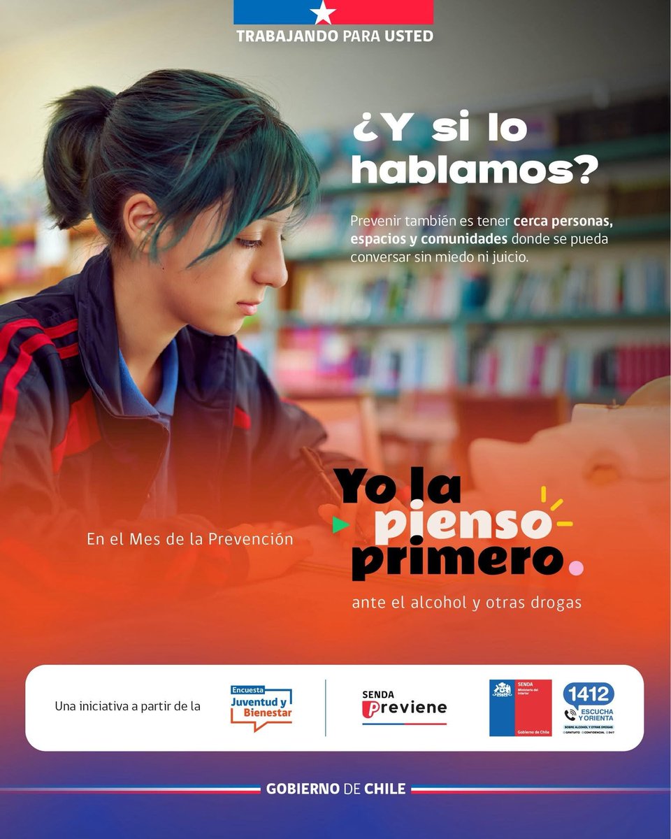 PrevieneSan's tweet photo. ¿Y si lo hablamos?

❗️A veces, una conversación a tiempo puede hacer una gran diferencia❗️

✅Conversar sin prejuicios, también es una forma de prevenir el consumo de alcohol y otras drogas.

#YoLaPiensoPrimero
#MesDeLaPrevención https://t.co/s5eCDLOPOg