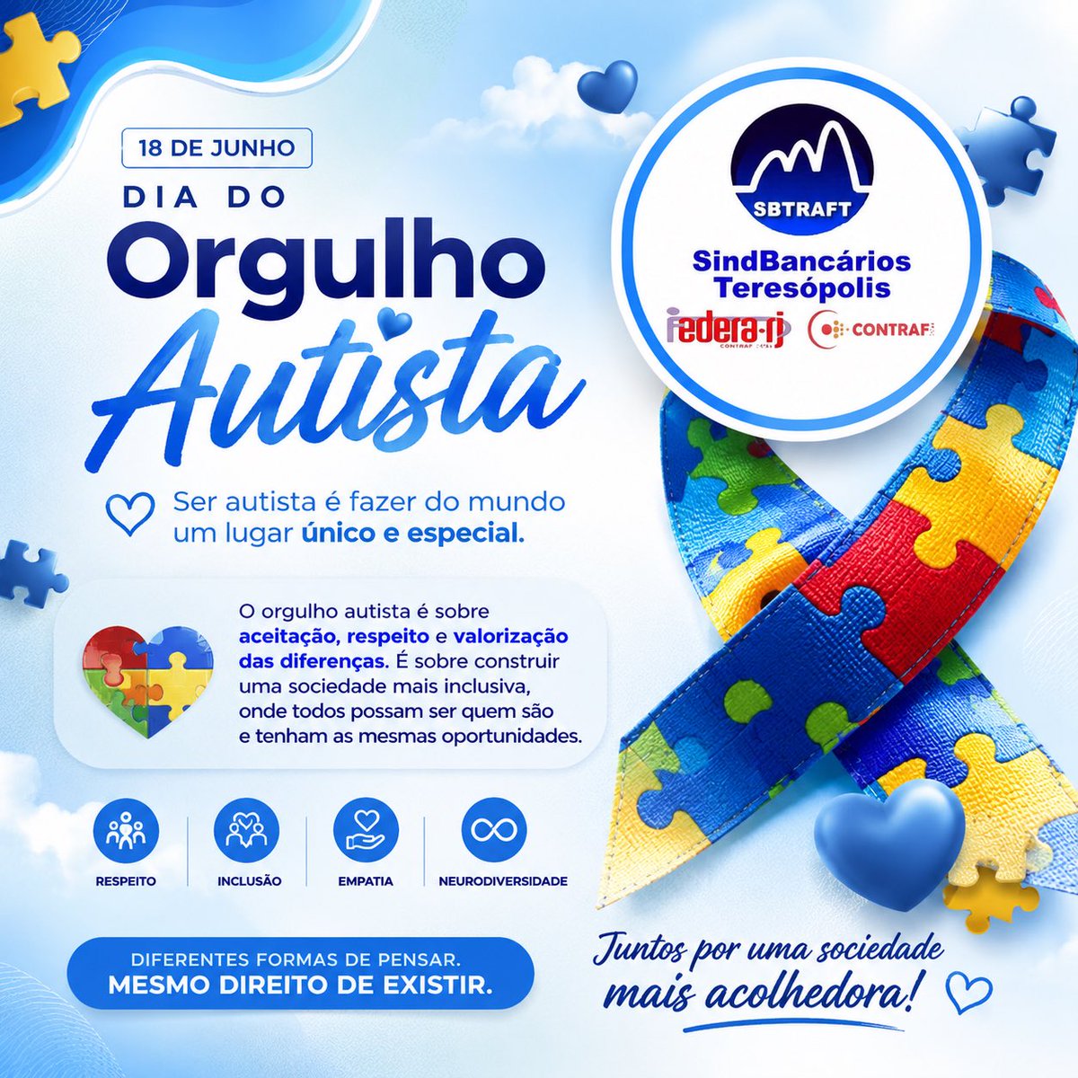 BTeresopolis's tweet photo. 🌈 Respeito, inclusão e valorização das diferenças todos os dias. https://t.co/FRgHNW0ljA